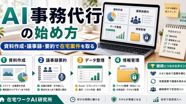 AI事務代行の始め方を整理した在宅ワークAI研究所のアイキャッチ画像