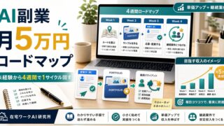 AI副業で月5万円を目指す4週間ロードマップのアイキャッチ画像