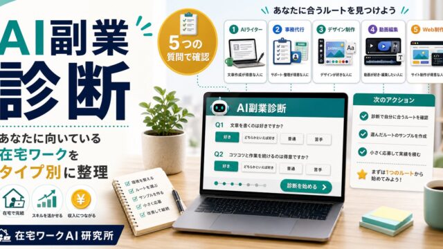 AI副業診断で自分に合う在宅ワークをタイプ別に整理するアイキャッチ画像