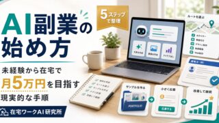 AI副業の始め方を5ステップで整理した在宅ワークAI研究所のアイキャッチ画像