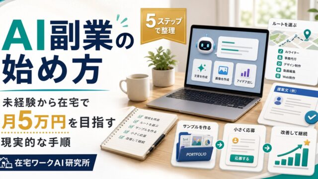 AI副業の始め方を5ステップで整理した在宅ワークAI研究所のアイキャッチ画像