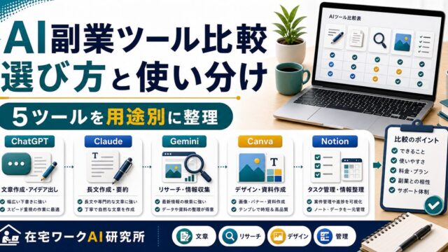 AI副業ツール比較を説明するアイキャッチ