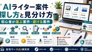 AIライター案件の探し方を説明するアイキャッチ