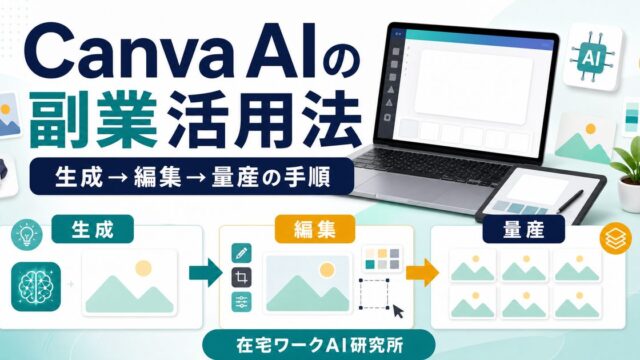 Canva AIの副業活用法を説明するアイキャッチ