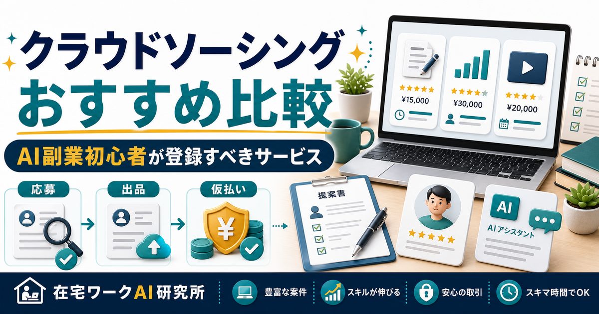クラウドソーシングおすすめ比較を説明するアイキャッチ