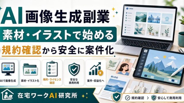 AI画像生成副業の始め方を説明するアイキャッチ