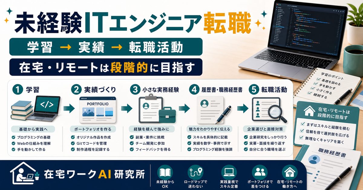 未経験ITエンジニア転職の始め方を説明するアイキャッチ