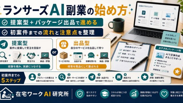 ランサーズでAI副業を始める方法を説明するアイキャッチ