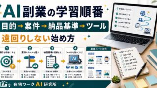 AI副業の学習順番を説明するアイキャッチ