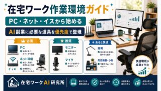 在宅ワークの作業環境を説明するアイキャッチ