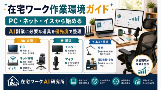 在宅ワークの作業環境を説明するアイキャッチ