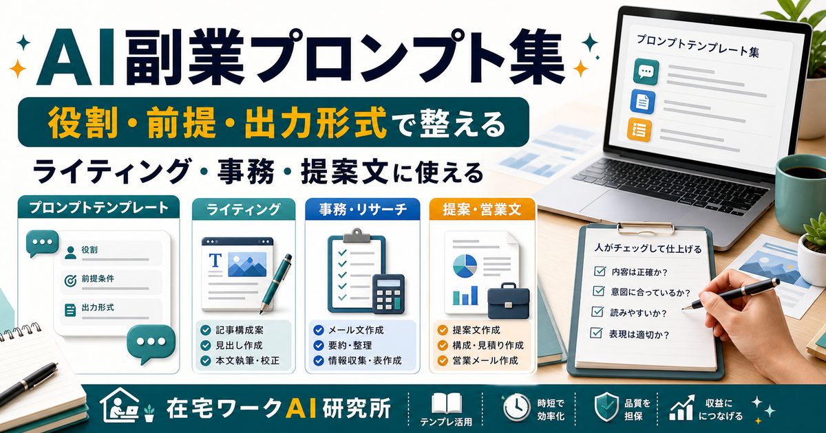 AI副業プロンプト集を説明するアイキャッチ