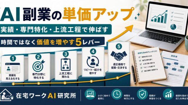 AI副業の単価アップ方法を説明するアイキャッチ