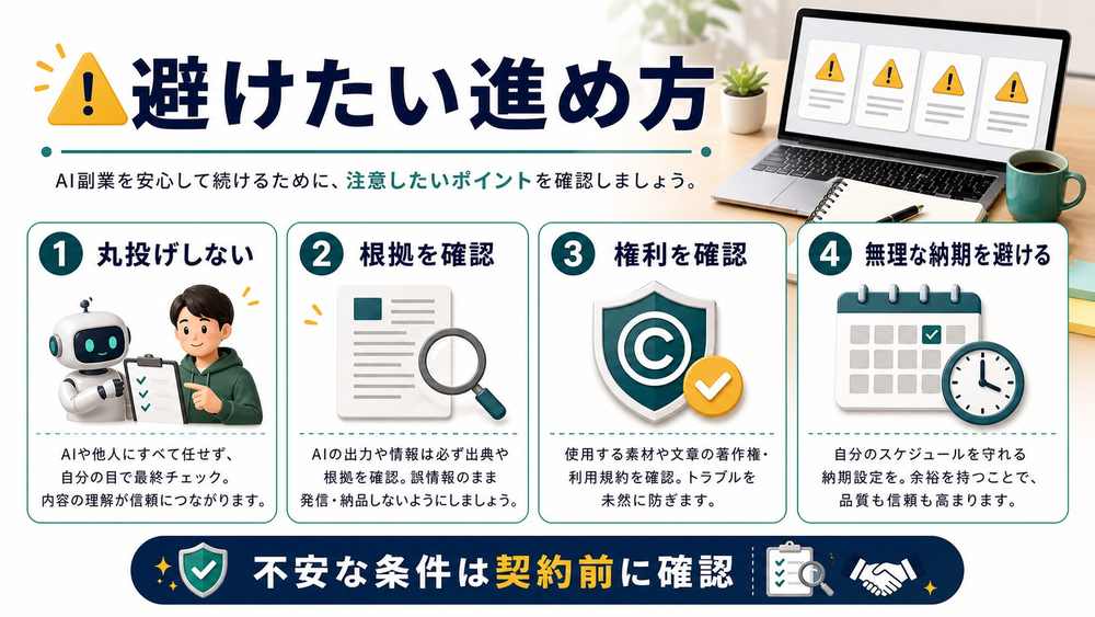 AI副業で避けたい進め方を整理した図解
