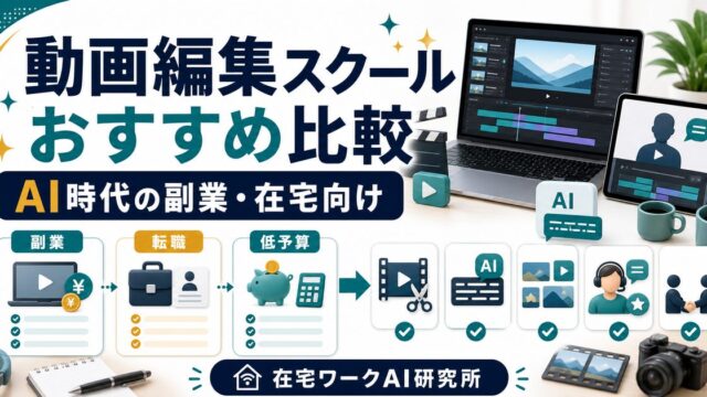 動画編集スクールおすすめ比較を説明するアイキャッチ