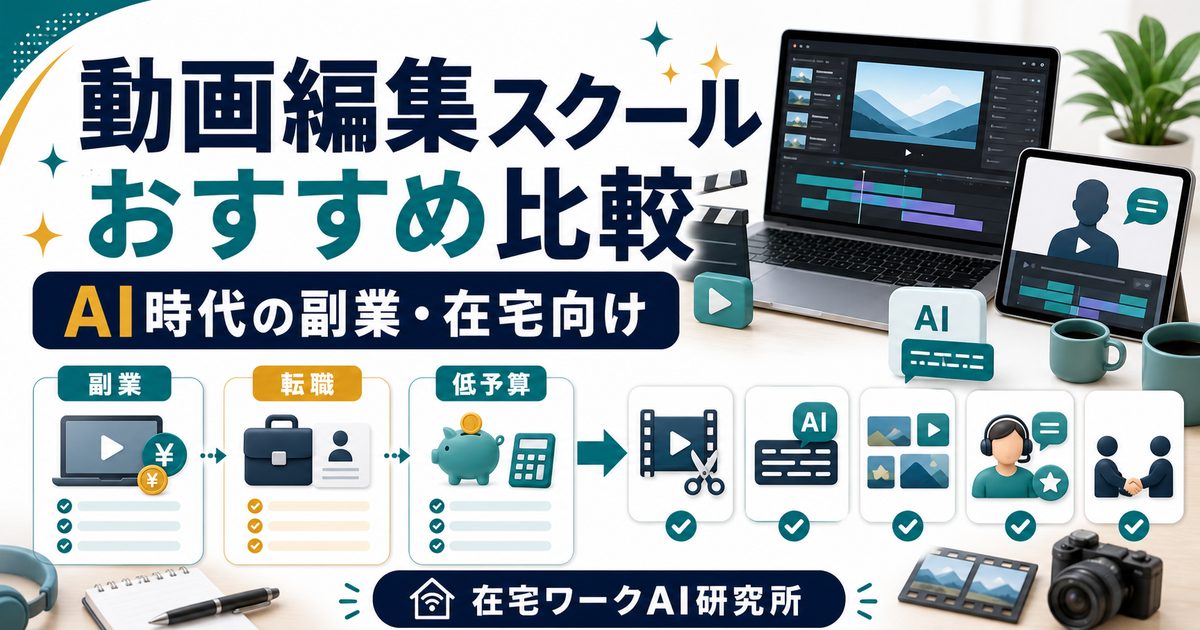 動画編集スクールおすすめ比較を説明するアイキャッチ