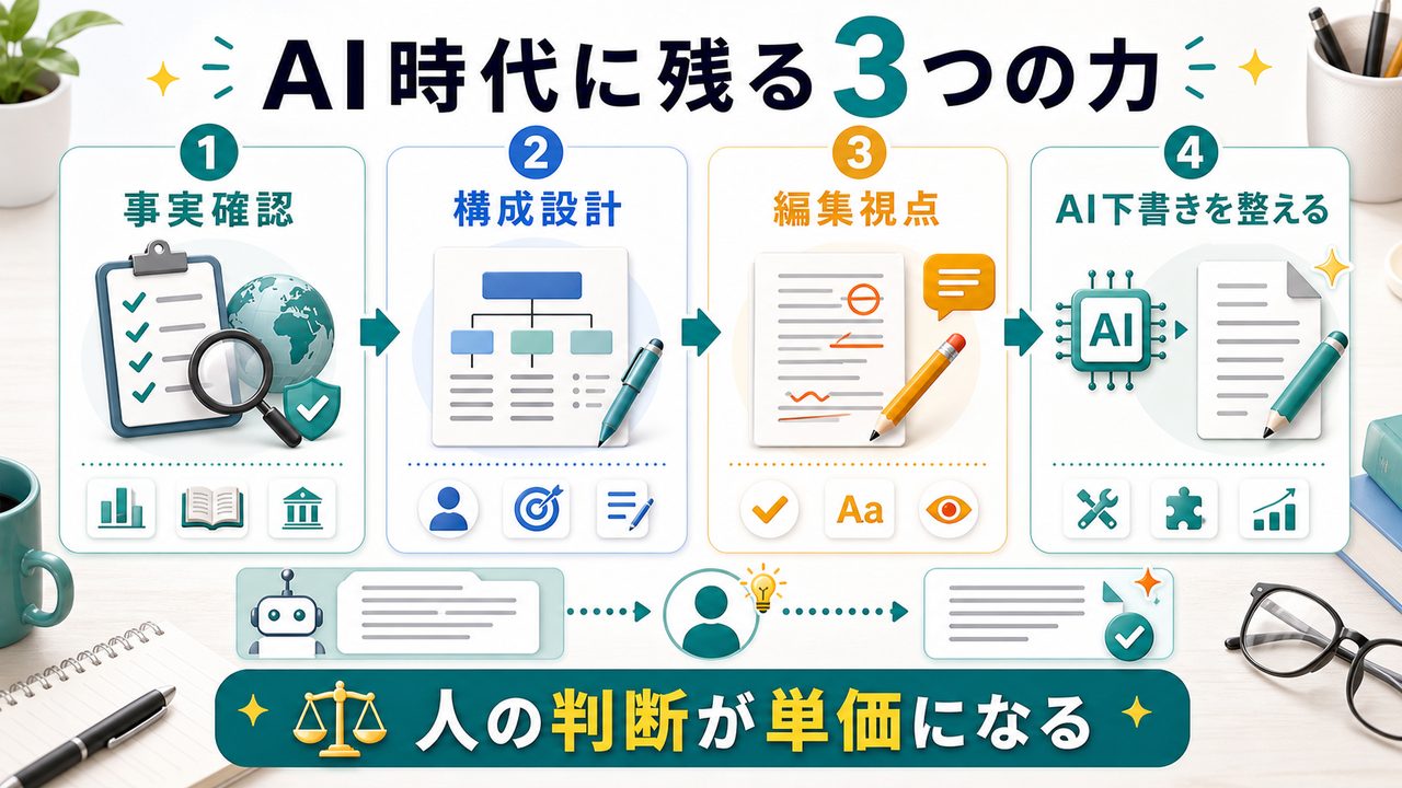 AI時代でもWebライター講座が役立つ理由を説明する図解