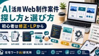 AI活用Web制作案件の探し方を説明するアイキャッチ