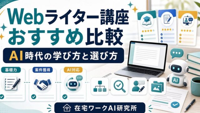 Webライター講座おすすめ比較を説明するアイキャッチ