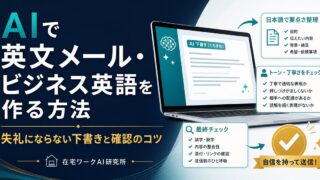 AIで英文メールとビジネス英語を作る流れを示すアイキャッチ画像