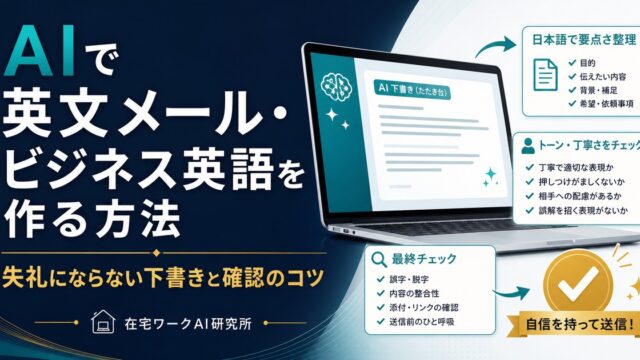AIで英文メールとビジネス英語を作る流れを示すアイキャッチ画像
