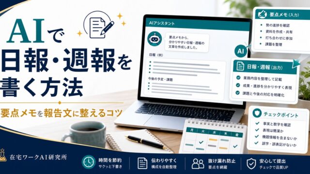AIで日報と週報を要点メモから報告文に整える流れのアイキャッチ画像