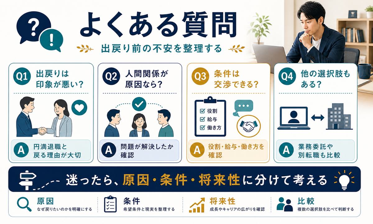 アルムナイ採用と出戻り転職のよくある質問をまとめた図解