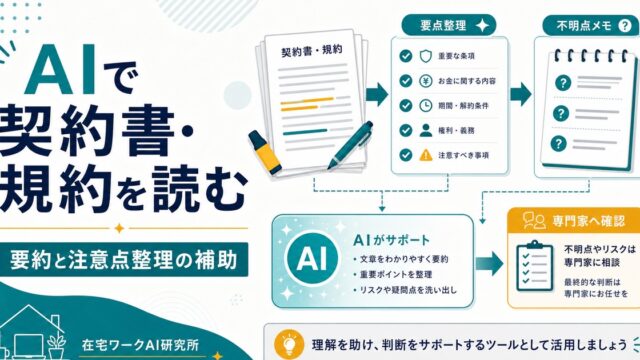 AIで契約書・規約を読む方法｜難しい条文を要約・チェックするときの注意点