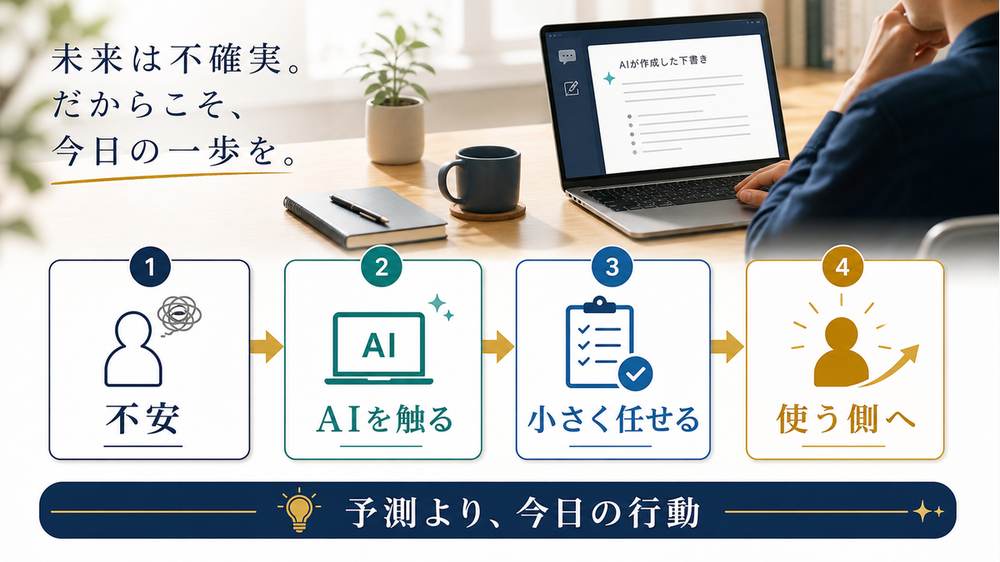 AI時代の不安を小さな行動に変え、AIを使う側へ回る流れ