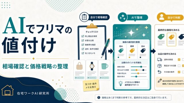 AIでフリマ・メルカリの値付けをするコツ｜相場の調べ方と売れる価格設定