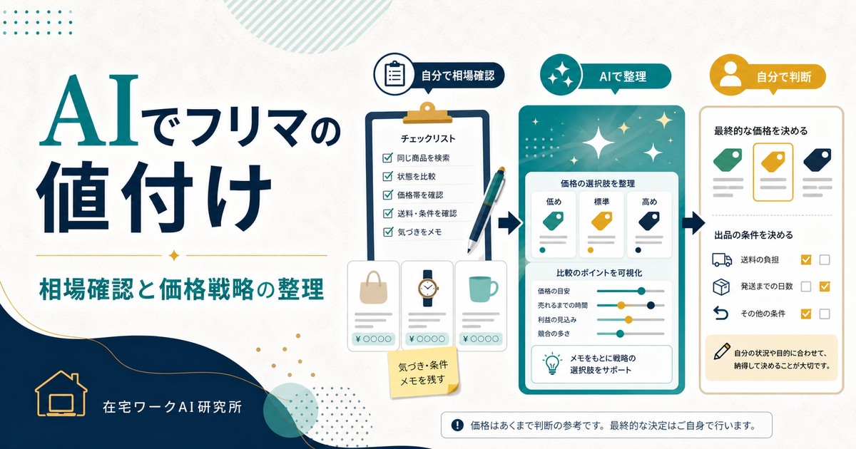 AIでフリマ・メルカリの値付けをするコツ｜相場の調べ方と売れる価格設定