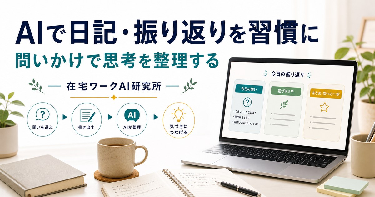 AIで日記・振り返りを習慣にする方法｜思考の整理と気づきを深めるジャーナリング