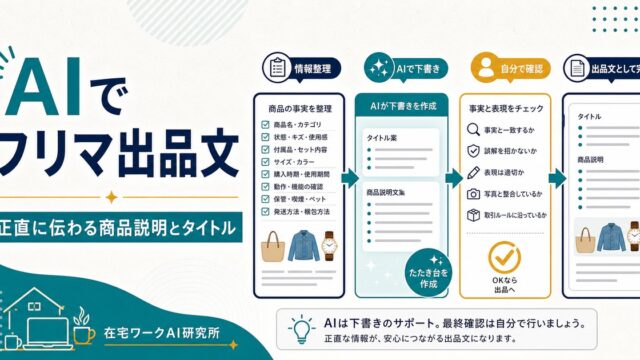 AIでメルカリ・フリマの出品文を作る方法｜売れる商品説明とタイトルのコツ