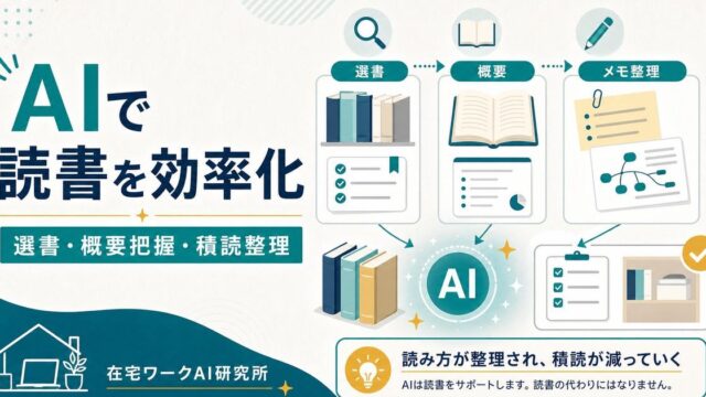 AIで読書を効率化する方法｜本の要約・選書・積読解消にAIを使うコツ
