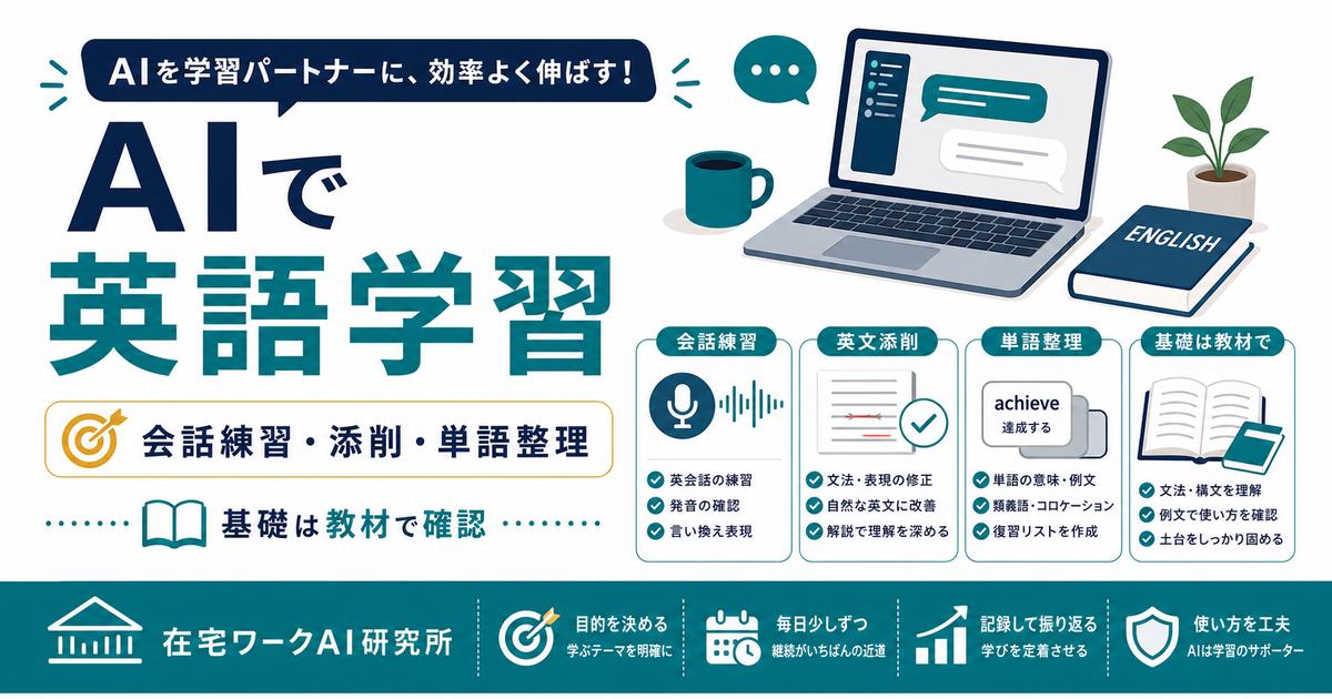 AIで英語を学ぶ方法｜英会話練習・添削・単語をChatGPTで効率化するコツ