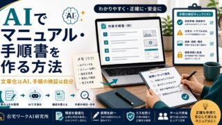 AIでマニュアルと手順書を文章化し手順を検証する流れのアイキャッチ画像