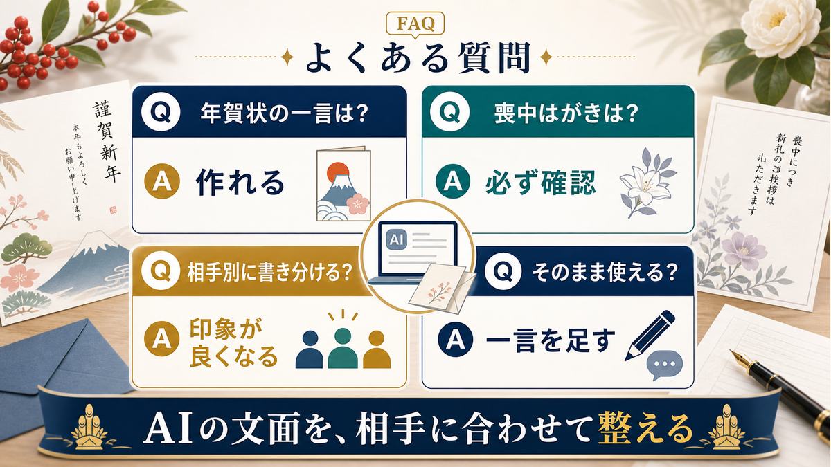 AIで年賀状や喪中はがきの文面を作るときのFAQ
