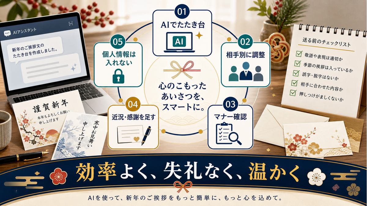 AIで挨拶状を効率よく、失礼なく、温かく仕上げるまとめ