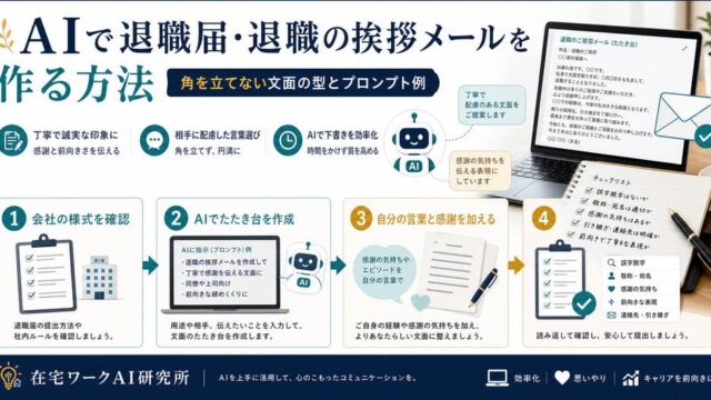 AIで退職届と退職の挨拶メールを作る方法のアイキャッチ画像