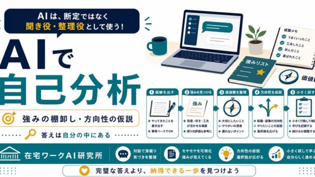 AIで自己分析する方法｜強みの棚卸しから副業・転職の方向性を見つける