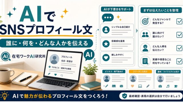 AIでSNSプロフィール文を作る方法｜X・Instagramの自己紹介を魅力的にするコツ