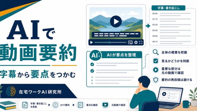 AIで動画・YouTubeを要約する方法｜長い動画の要点を効率的につかむコツ