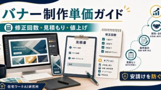 バナー制作副業の単価と見積もりを整理するアイキャッチ画像