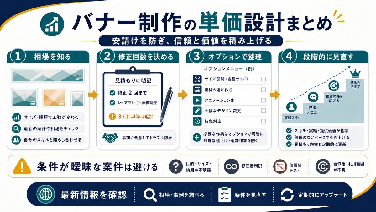 バナー制作副業の単価設計まとめ