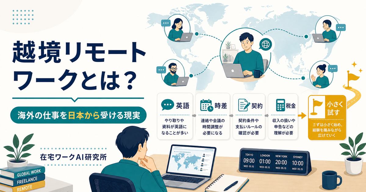 越境リモートワークで海外の仕事を日本から受ける現実のアイキャッチ