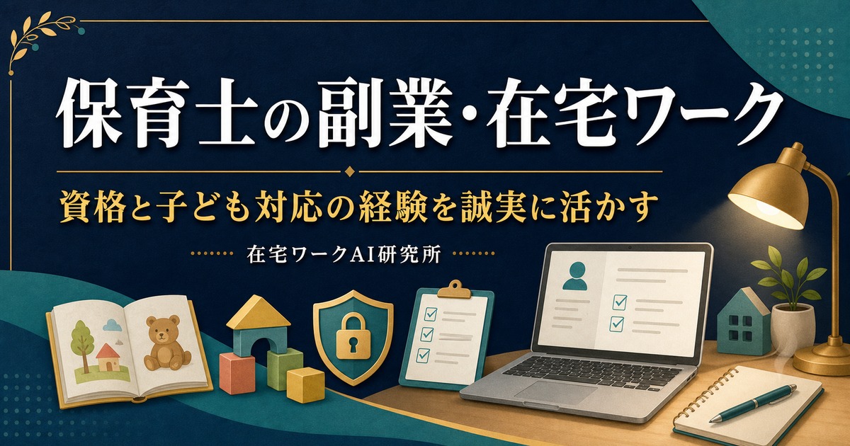 保育士の副業・在宅ワークで資格と子ども対応の経験を誠実に活かす記事アイキャッチ