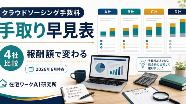 クラウドソーシング手数料の手取り早見表のアイキャッチ