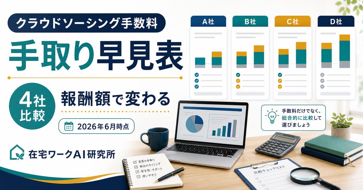 クラウドソーシング手数料の手取り早見表のアイキャッチ