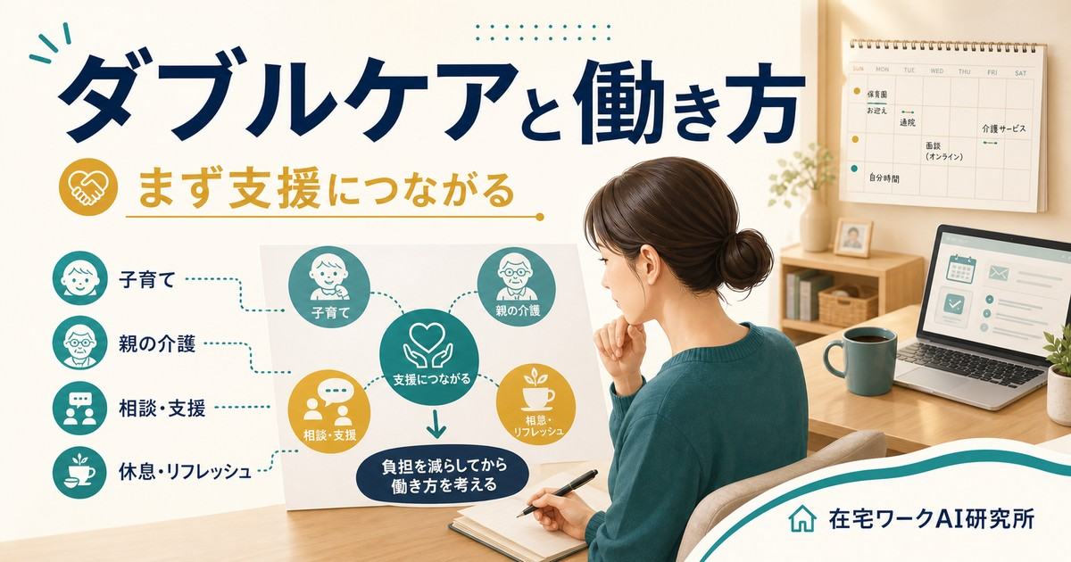 ダブルケアと働き方の記事のアイキャッチ画像
