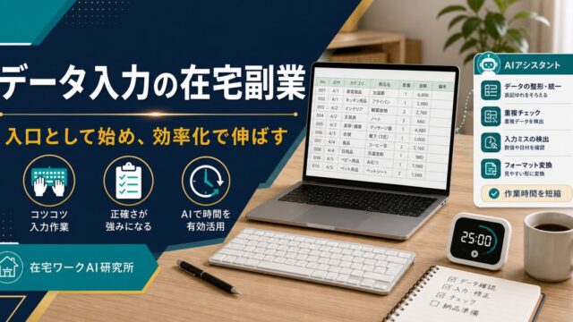 データ入力の在宅副業 入口として始め効率化で伸ばす 在宅ワークAI研究所